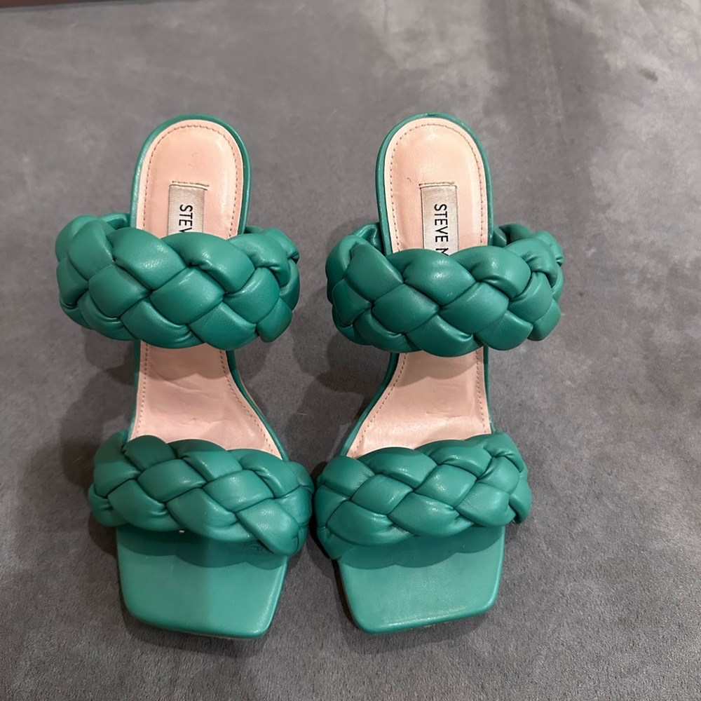 Steve Madden Green Braided Women's Heels
